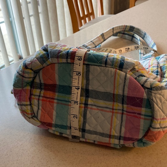 Vera Bradley Multicolor Quilted Satchel Shoulder Bag Pastel Plaid - Picture 10 of 15